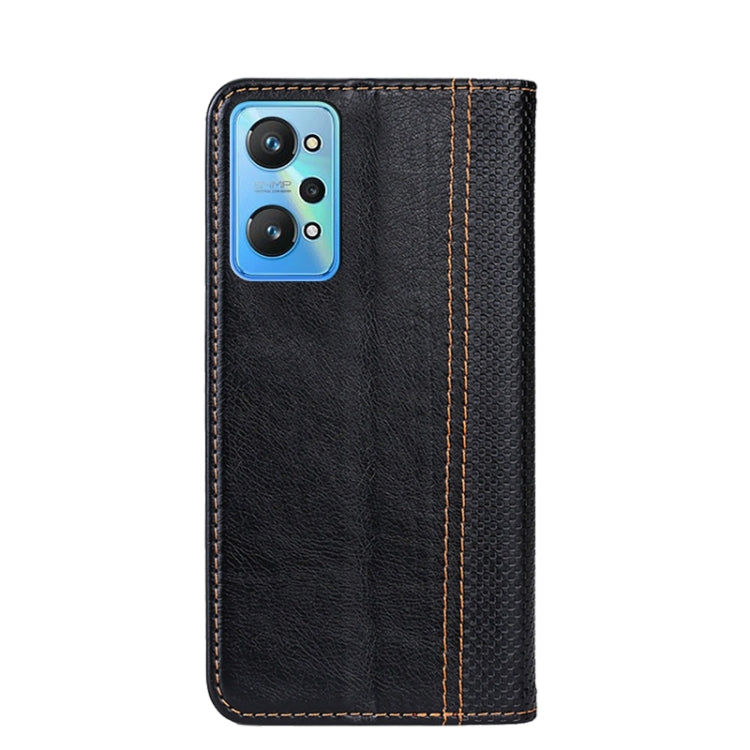For OPPO Realme GT Neo2 5G Grid Texture Magnetic PU + TPU Leather Phone Case