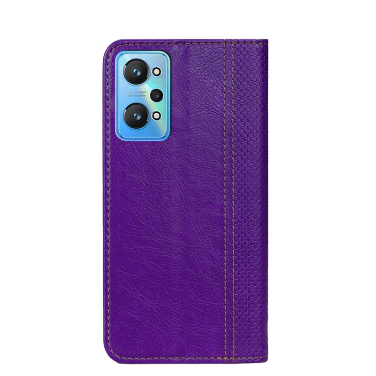For OPPO Realme GT Neo2 5G Grid Texture Magnetic PU + TPU Leather Phone Case