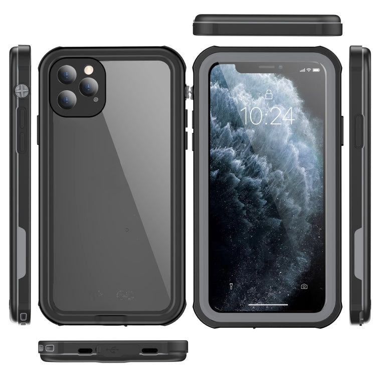 For iPhone 11 Pro Waterproof Full Coverage PC + TPU Phone Case(Black)