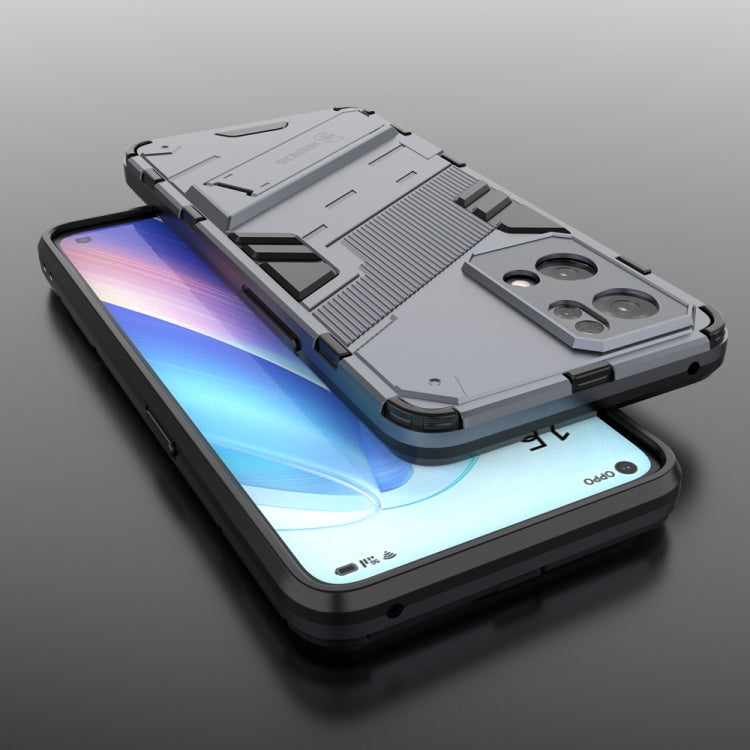 For OPPO Reno7 Pro 5G Punk Armor 2 in 1 PC + TPU Shockproof Phone Case with Invisible Holder