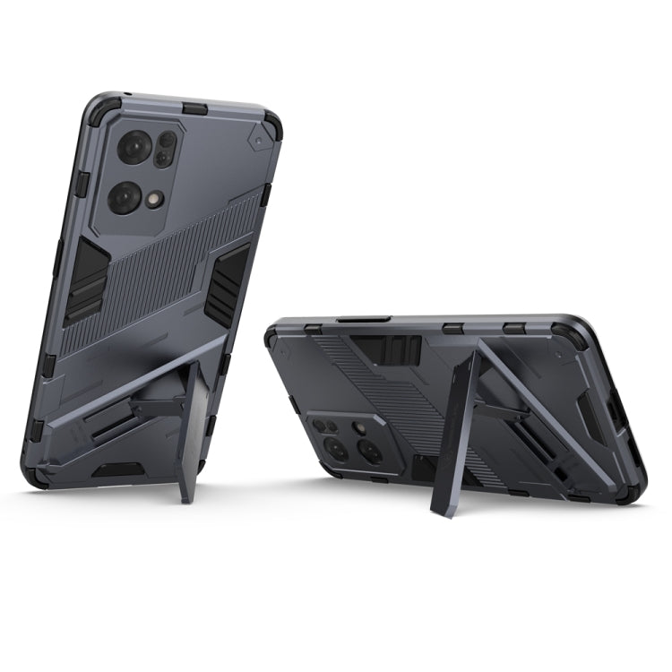 For OPPO Reno7 Pro 5G Punk Armor 2 in 1 PC + TPU Shockproof Phone Case with Invisible Holder