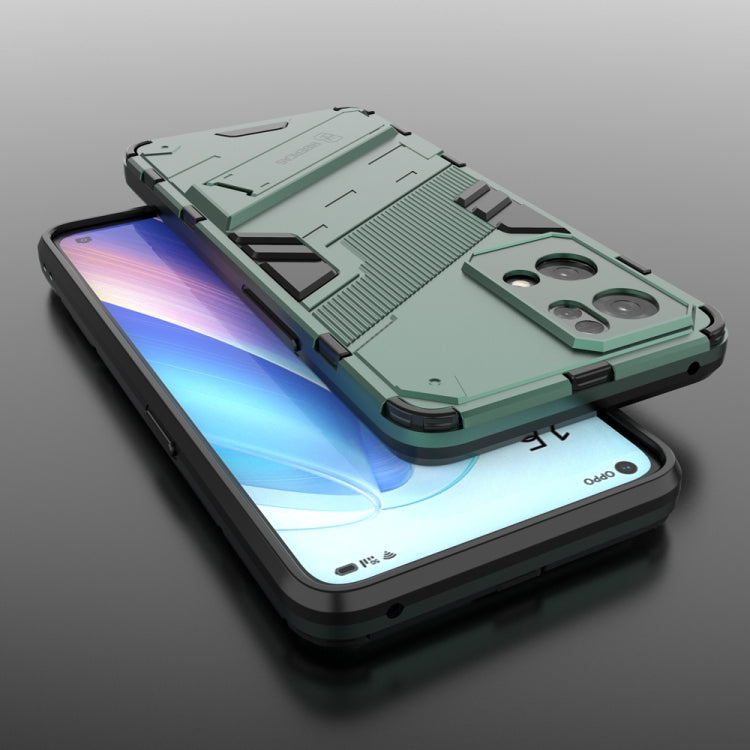 For OPPO Reno7 Pro 5G Punk Armor 2 in 1 PC + TPU Shockproof Phone Case with Invisible Holder