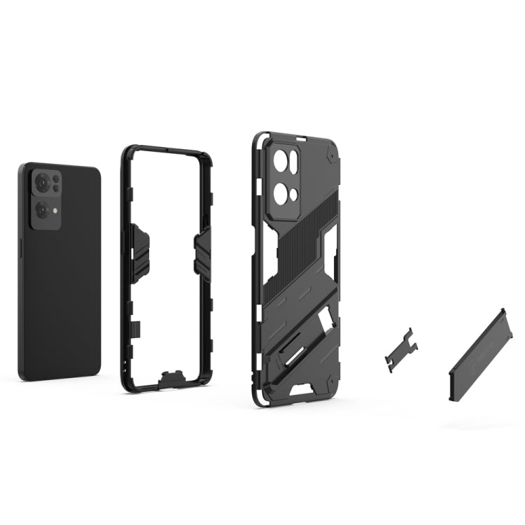 For OPPO Reno7 Pro 5G Punk Armor 2 in 1 PC + TPU Shockproof Phone Case with Invisible Holder