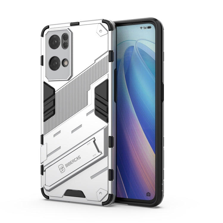 For OPPO Reno7 Pro 5G Punk Armor 2 in 1 PC + TPU Shockproof Phone Case with Invisible Holder
