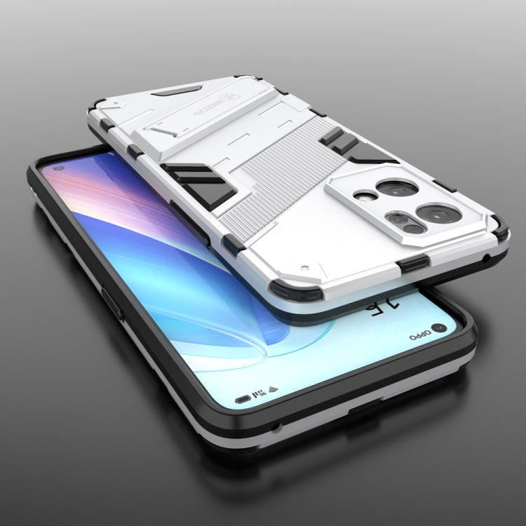 For OPPO Reno7 Pro 5G Punk Armor 2 in 1 PC + TPU Shockproof Phone Case with Invisible Holder