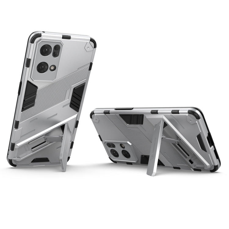 For OPPO Reno7 Pro 5G Punk Armor 2 in 1 PC + TPU Shockproof Phone Case with Invisible Holder