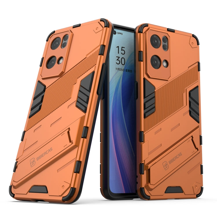 For OPPO Reno7 Pro 5G Punk Armor 2 in 1 PC + TPU Shockproof Phone Case with Invisible Holder