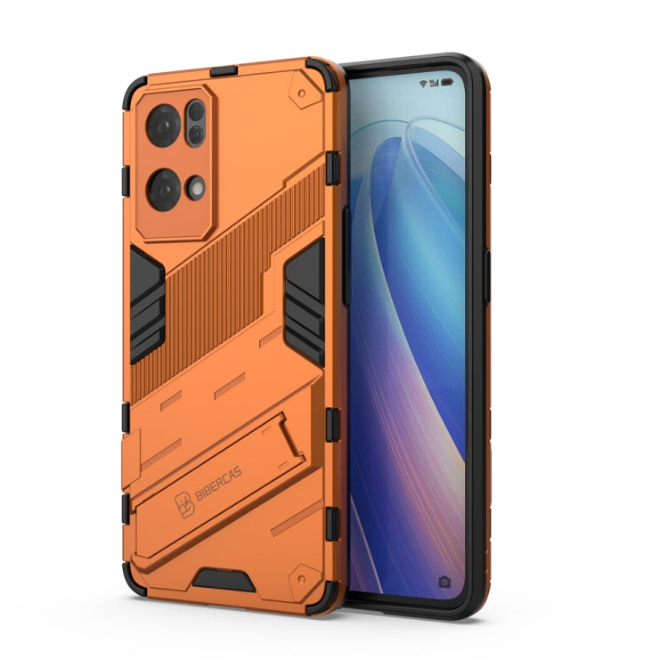 For OPPO Reno7 Pro 5G Punk Armor 2 in 1 PC + TPU Shockproof Phone Case with Invisible Holder
