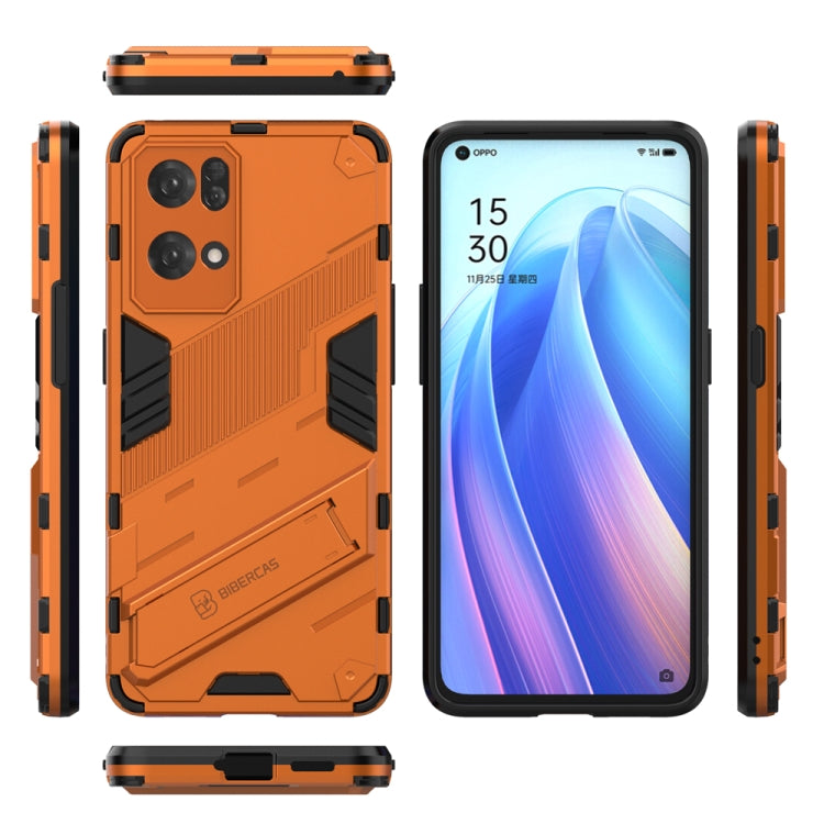 For OPPO Reno7 Pro 5G Punk Armor 2 in 1 PC + TPU Shockproof Phone Case with Invisible Holder