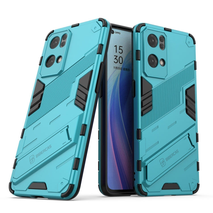 For OPPO Reno7 Pro 5G Punk Armor 2 in 1 PC + TPU Shockproof Phone Case with Invisible Holder