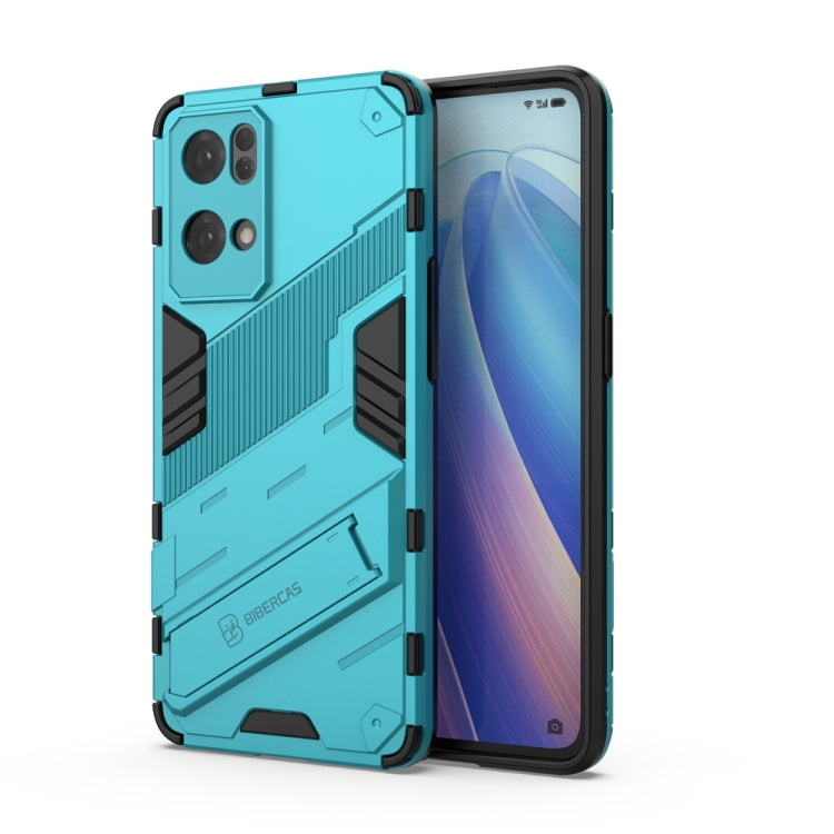 For OPPO Reno7 Pro 5G Punk Armor 2 in 1 PC + TPU Shockproof Phone Case with Invisible Holder