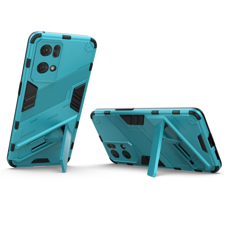 For OPPO Reno7 Pro 5G Punk Armor 2 in 1 PC + TPU Shockproof Phone Case with Invisible Holder