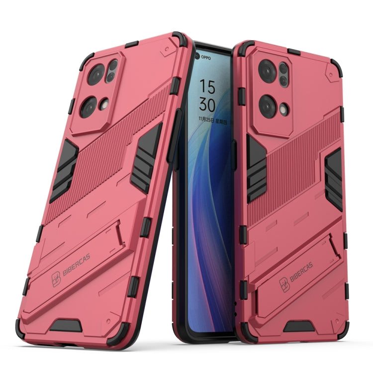 For OPPO Reno7 Pro 5G Punk Armor 2 in 1 PC + TPU Shockproof Phone Case with Invisible Holder