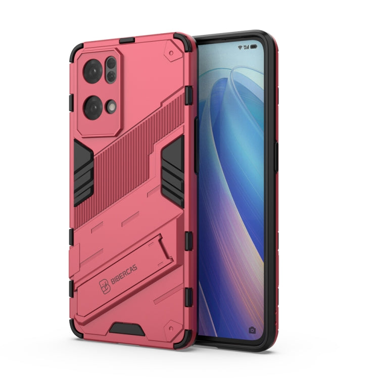 For OPPO Reno7 Pro 5G Punk Armor 2 in 1 PC + TPU Shockproof Phone Case with Invisible Holder