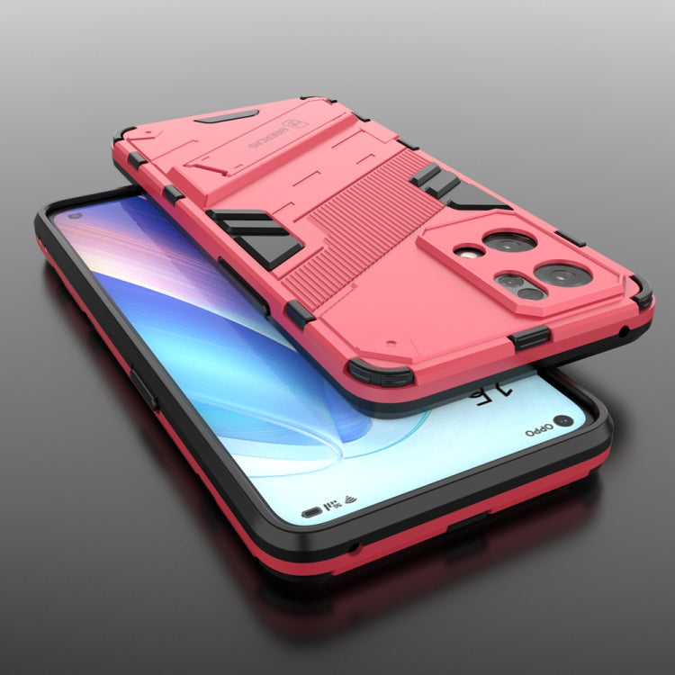 For OPPO Reno7 Pro 5G Punk Armor 2 in 1 PC + TPU Shockproof Phone Case with Invisible Holder