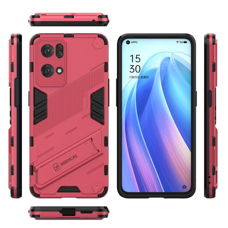 For OPPO Reno7 Pro 5G Punk Armor 2 in 1 PC + TPU Shockproof Phone Case with Invisible Holder