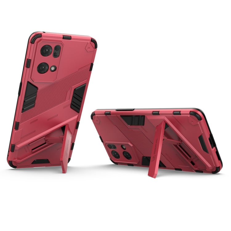 For OPPO Reno7 Pro 5G Punk Armor 2 in 1 PC + TPU Shockproof Phone Case with Invisible Holder