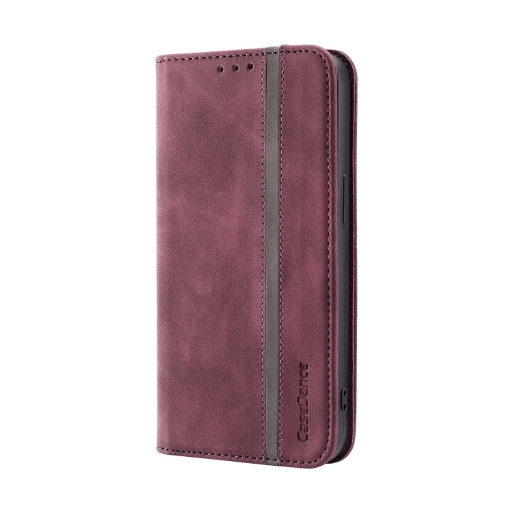 For iPhone 13 Splicing Skin Feel Magnetic Leather Phone Case