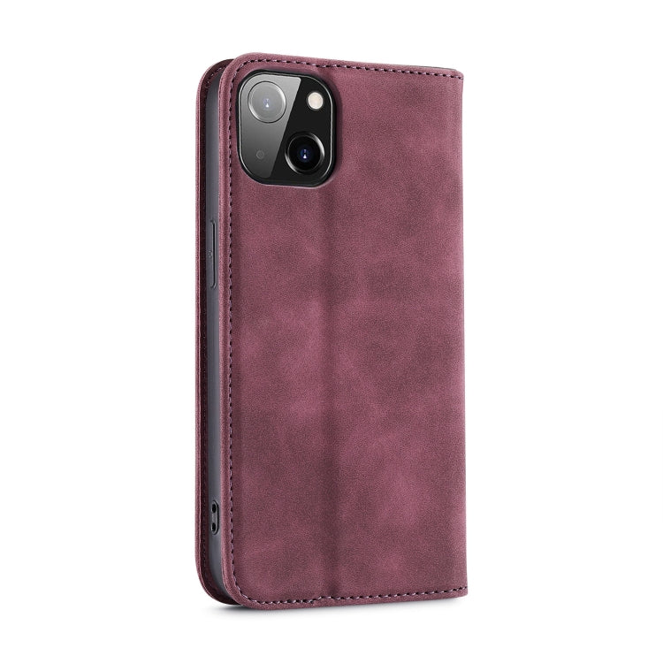 For iPhone 13 mini Splicing Skin Feel Magnetic Leather Phone Case