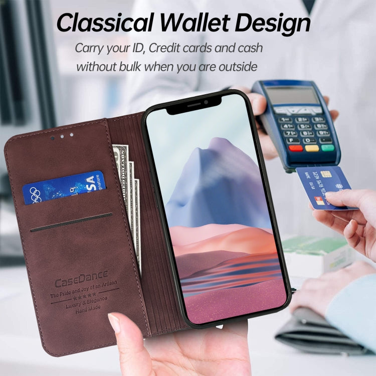 For iPhone 12 Pro Max Splicing Skin Feel Magnetic Leather Phone Case