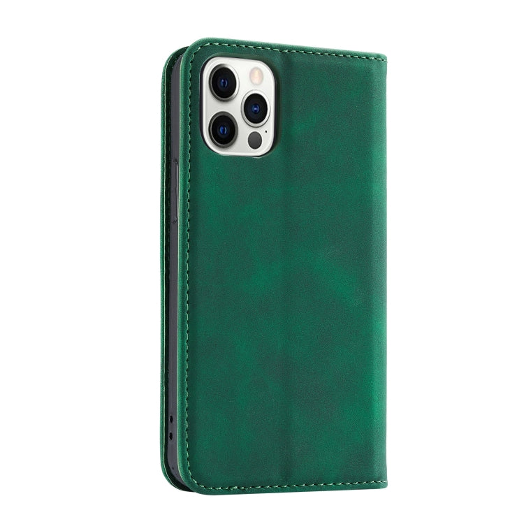 For iPhone 12 Pro Max Splicing Skin Feel Magnetic Leather Phone Case
