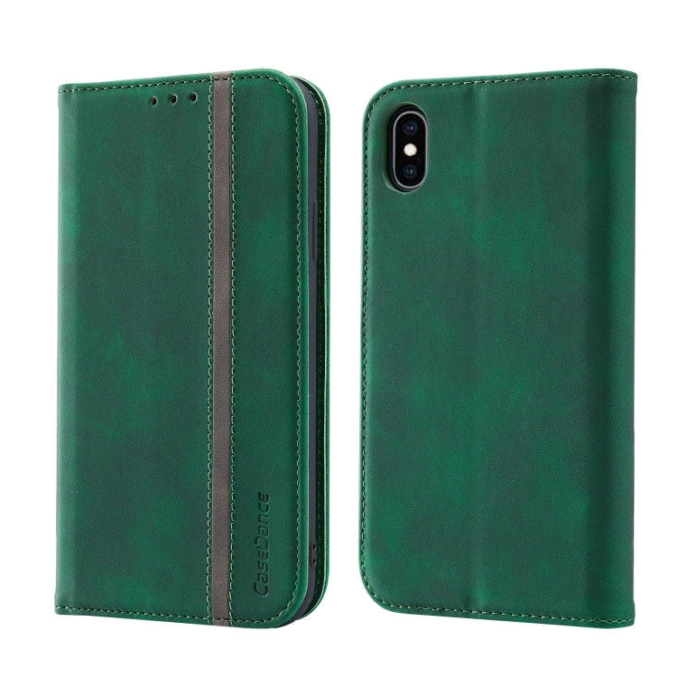 For iPhone XS Max Splicing Skin Feel Magnetic Leather Phone Case