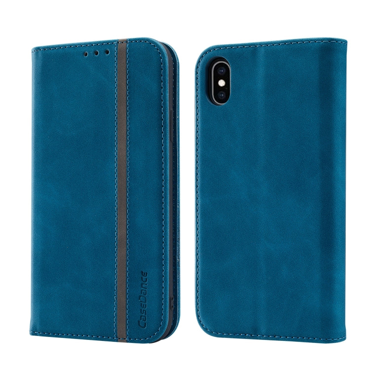 For iPhone X / XS Splicing Skin Feel Magnetic Leather Phone Case