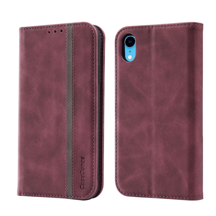 For iPhone XR Splicing Skin Feel Magnetic Leather Phone Case