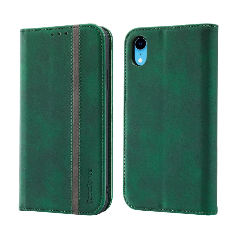 For iPhone XR Splicing Skin Feel Magnetic Leather Phone Case