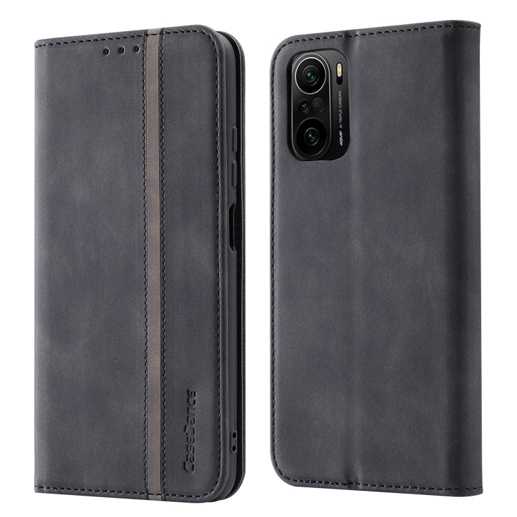 For Xiaomi Redmi K40 Pro Splicing Skin Feel Magnetic Leather Phone Case