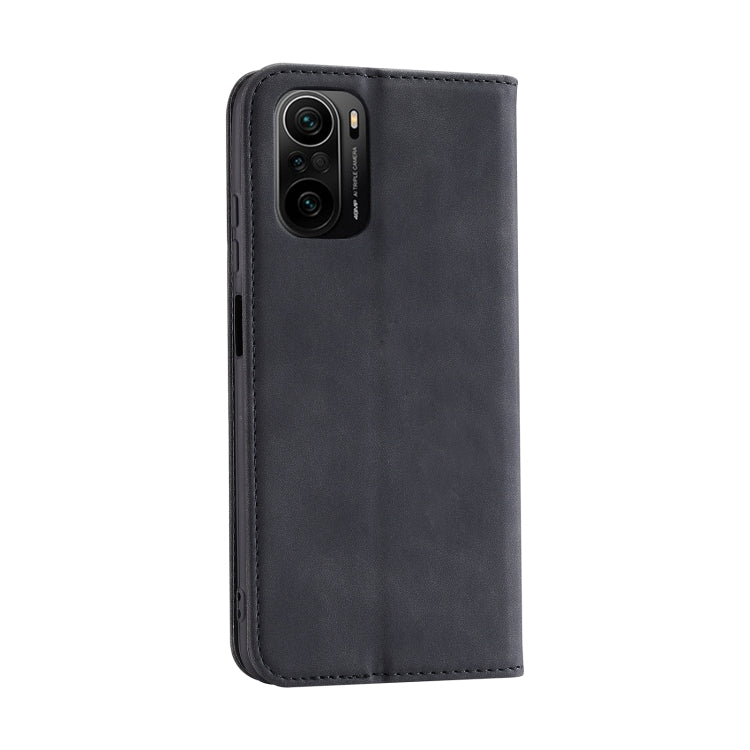 For Xiaomi Redmi K40 Pro Splicing Skin Feel Magnetic Leather Phone Case