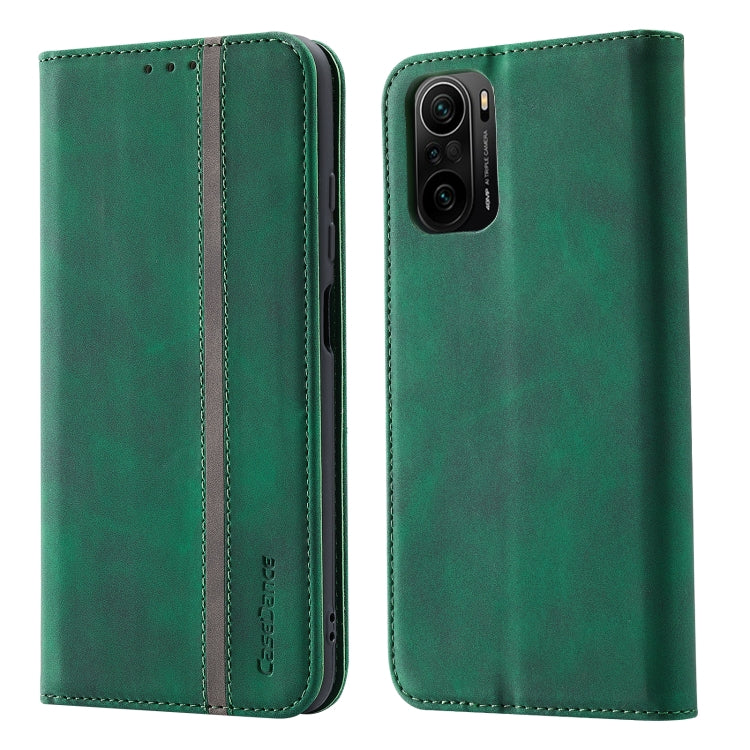 For Xiaomi Redmi K40 Pro Splicing Skin Feel Magnetic Leather Phone Case