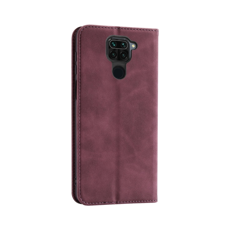 For Xiaomi Redmi Note 9 Splicing Skin Feel Magnetic Leather Phone Case