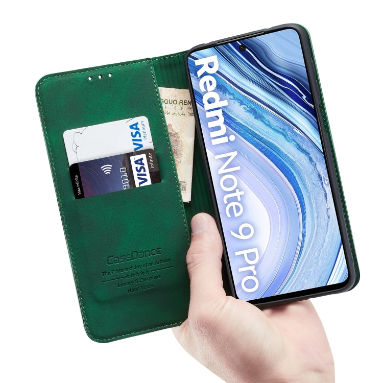 For Xiaomi Redmi Note 9 Pro Splicing Skin Feel Magnetic Leather Phone Case