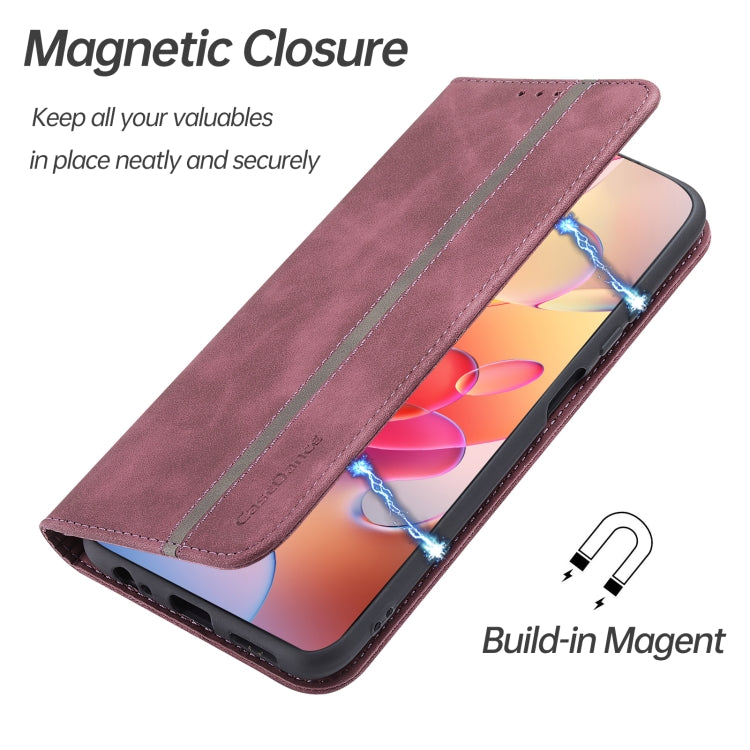 For Xiaomi Redmi Note 10 4G Splicing Skin Feel Magnetic Leather Phone Case