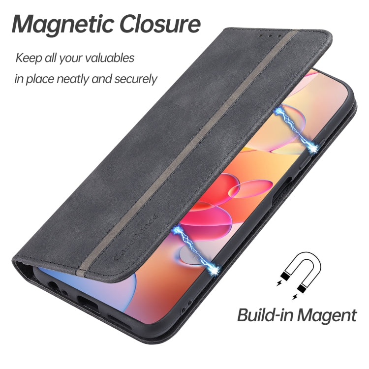 For Xiaomi Redmi Note 10 4G Splicing Skin Feel Magnetic Leather Phone Case