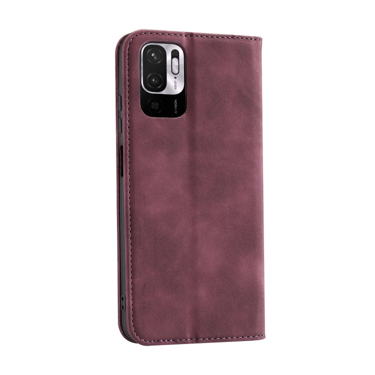 For Xiaomi Redmi Note 10 5G Splicing Skin Feel Magnetic Leather Phone Case