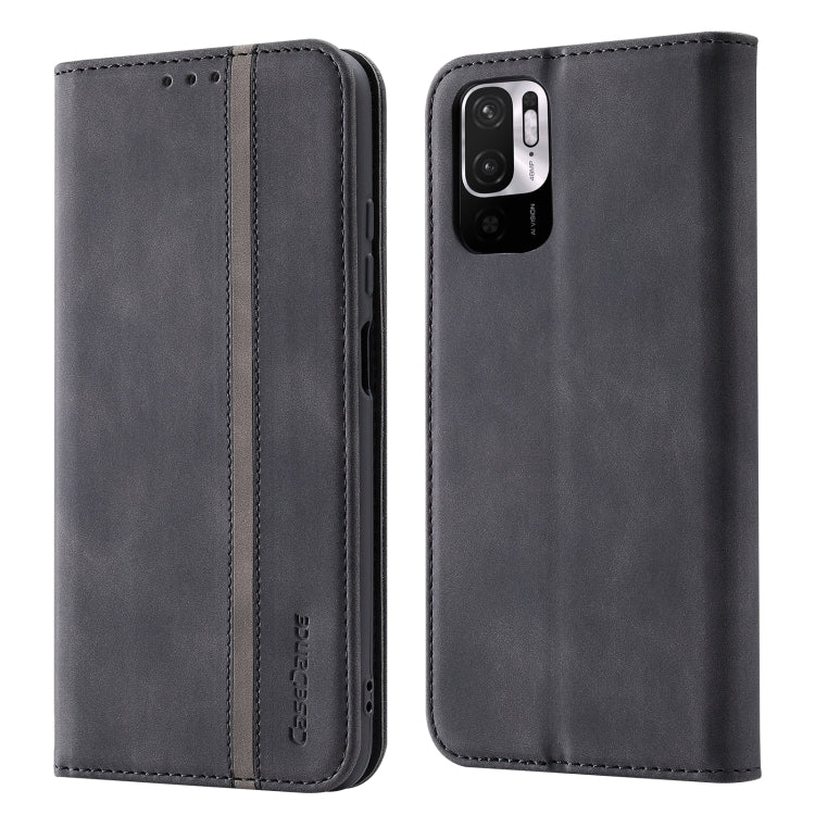 For Xiaomi Redmi Note 10 5G Splicing Skin Feel Magnetic Leather Phone Case