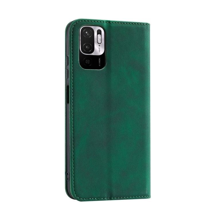 For Xiaomi Redmi Note 10 5G Splicing Skin Feel Magnetic Leather Phone Case