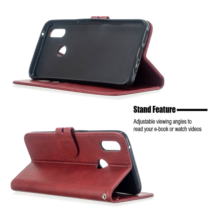 For OPPO Realme 3 Stitching Style 2-Color Cow Texture Horizontal Flip PU Leather Case with Holder & Card Slot & Lanyard
