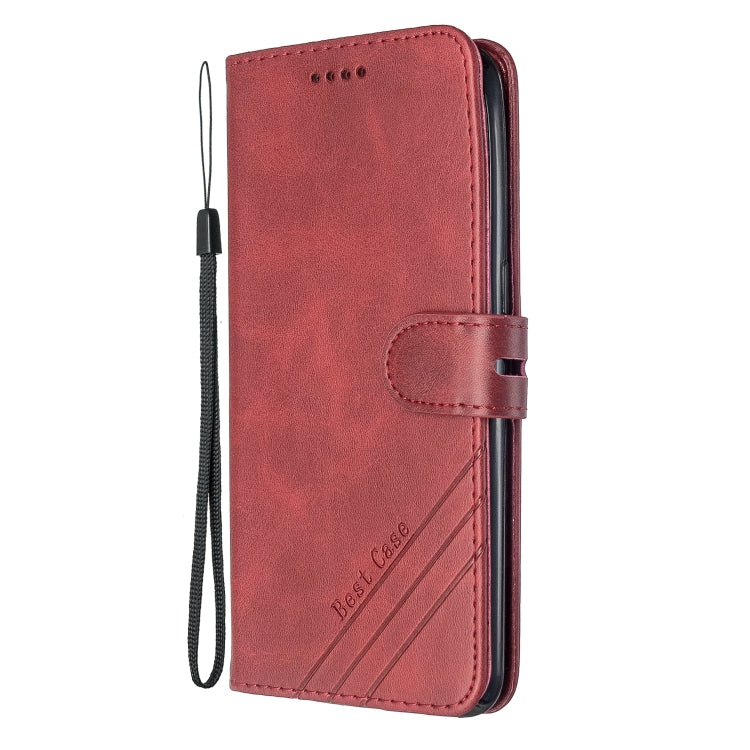 For OPPO Realme 5 Pro Stitching Style 2-Color Cow Texture Horizontal Flip PU Leather Case with Holder & Card Slot & Lanyard