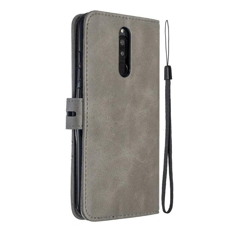 For Xiaomi Redmi 8 / 8A Stitching Style 2-Color Cow Texture Horizontal Flip PU Leather Case with Holder & Card Slot & Lanyard
