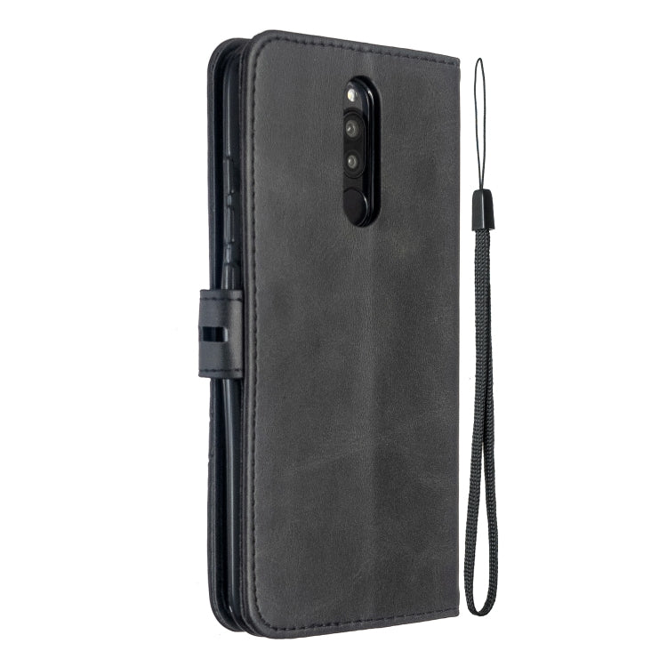 For Xiaomi Redmi 8 / 8A Stitching Style 2-Color Cow Texture Horizontal Flip PU Leather Case with Holder & Card Slot & Lanyard