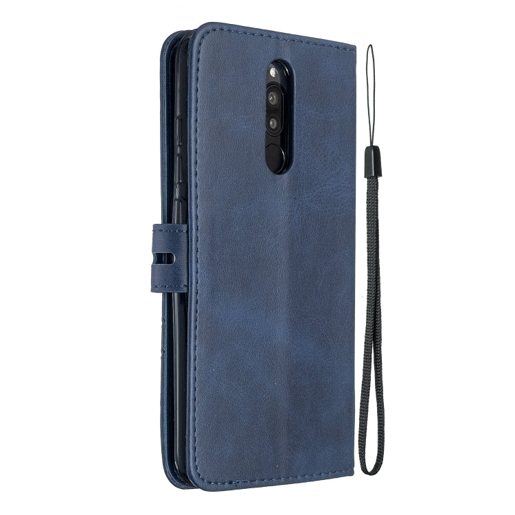 For Xiaomi Redmi 8 / 8A Stitching Style 2-Color Cow Texture Horizontal Flip PU Leather Case with Holder & Card Slot & Lanyard