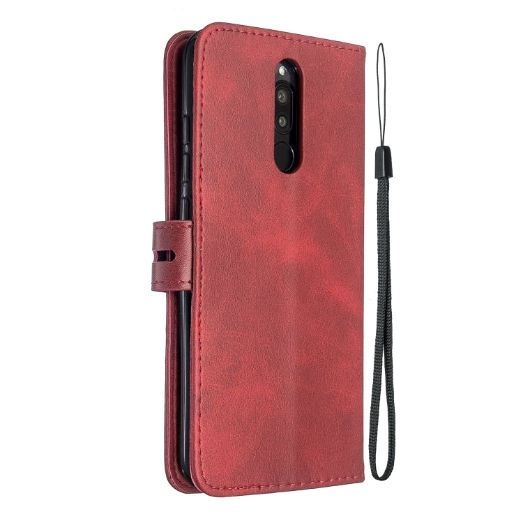 For Xiaomi Redmi 8 / 8A Stitching Style 2-Color Cow Texture Horizontal Flip PU Leather Case with Holder & Card Slot & Lanyard