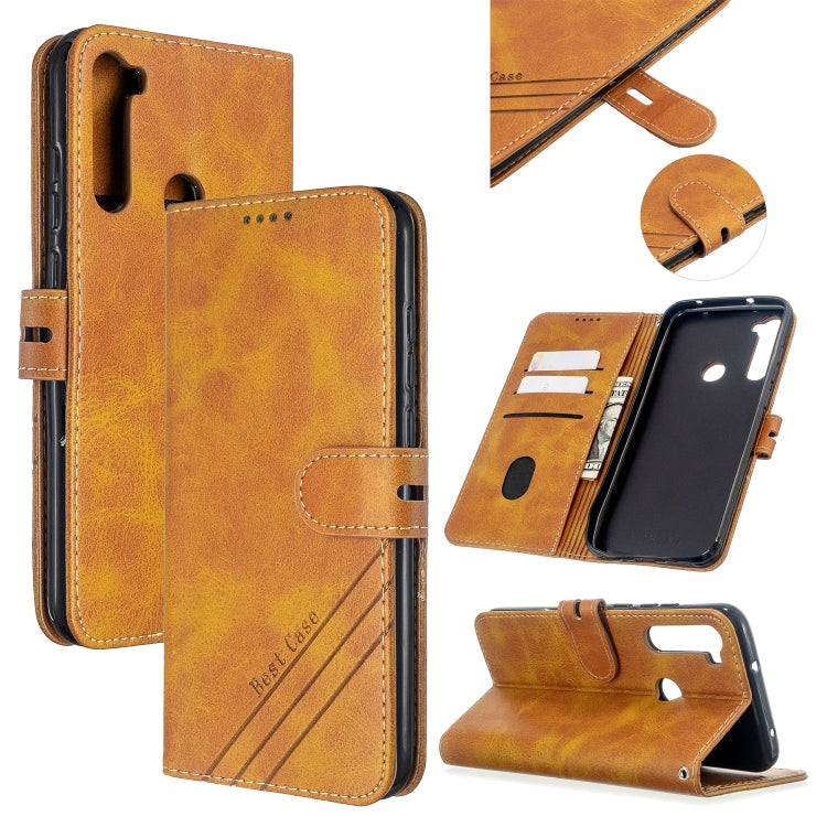 For Xiaomi Redmi Note 8T Stitching Style 2-Color Cow Texture Horizontal Flip PU Leather Case with Holder & Card Slot & Lanyard