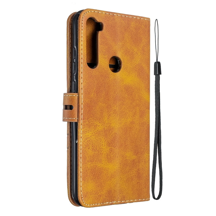For Xiaomi Redmi Note 8T Stitching Style 2-Color Cow Texture Horizontal Flip PU Leather Case with Holder & Card Slot & Lanyard