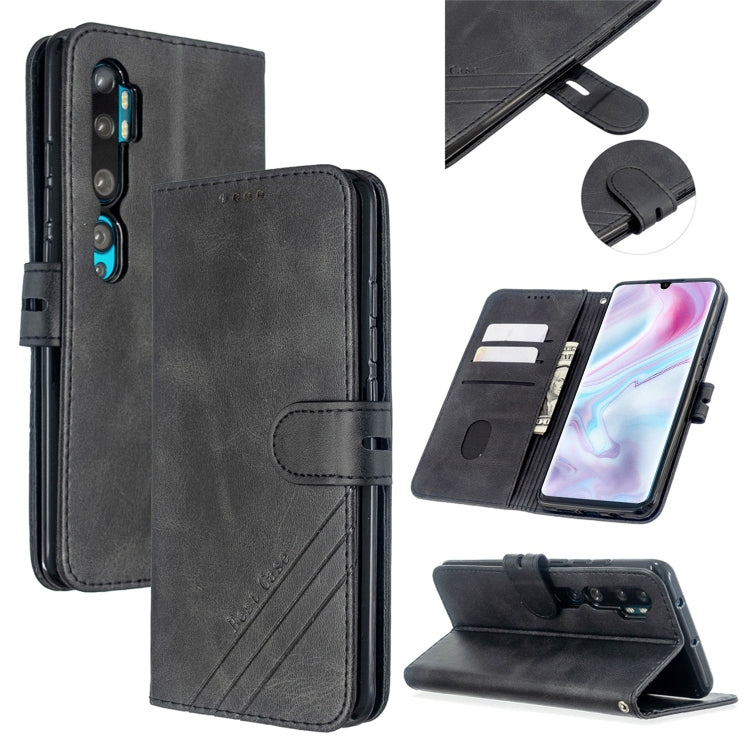For Xiaomi CC9 Pro / Note 10 Pro Stitching Style 2-Color Cow Texture Horizontal Flip PU Leather Case with Holder & Card Slot & Lanyard