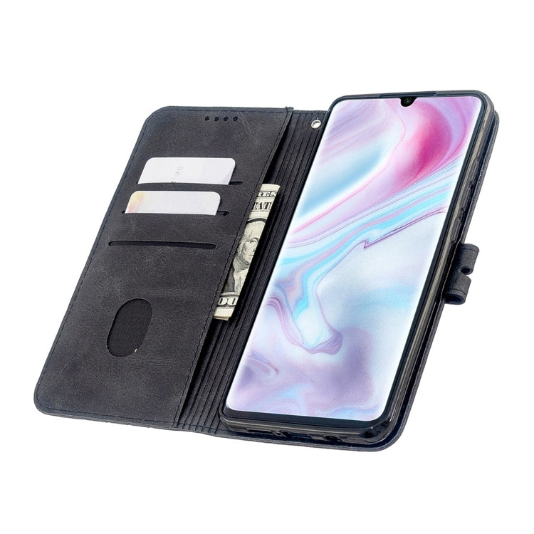 For Xiaomi CC9 Pro / Note 10 Pro Stitching Style 2-Color Cow Texture Horizontal Flip PU Leather Case with Holder & Card Slot & Lanyard