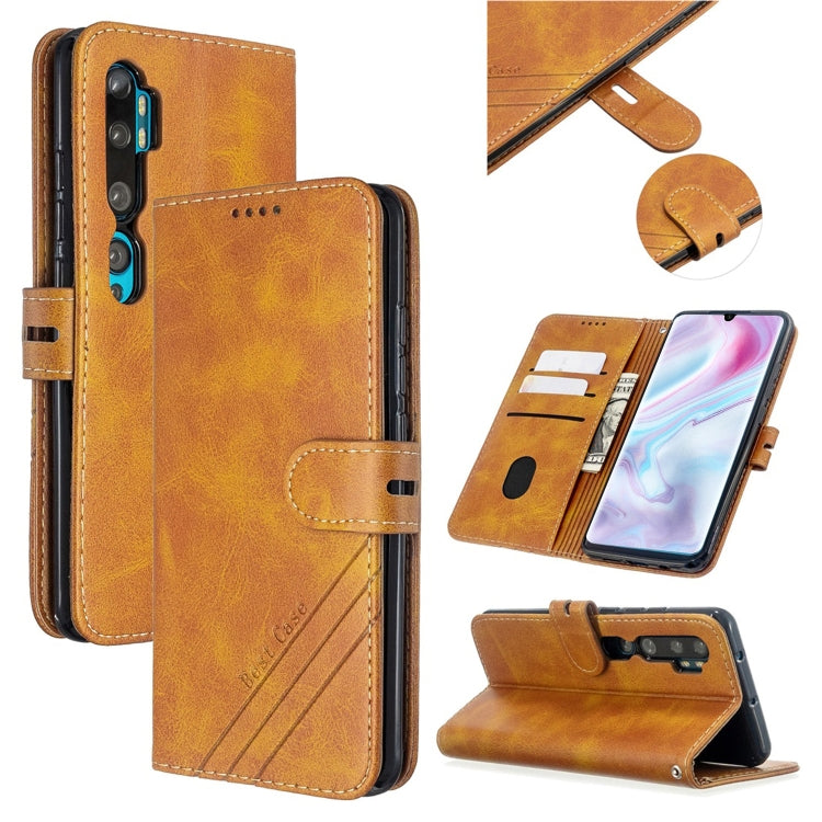 For Xiaomi CC9 Pro / Note 10 Pro Stitching Style 2-Color Cow Texture Horizontal Flip PU Leather Case with Holder & Card Slot & Lanyard